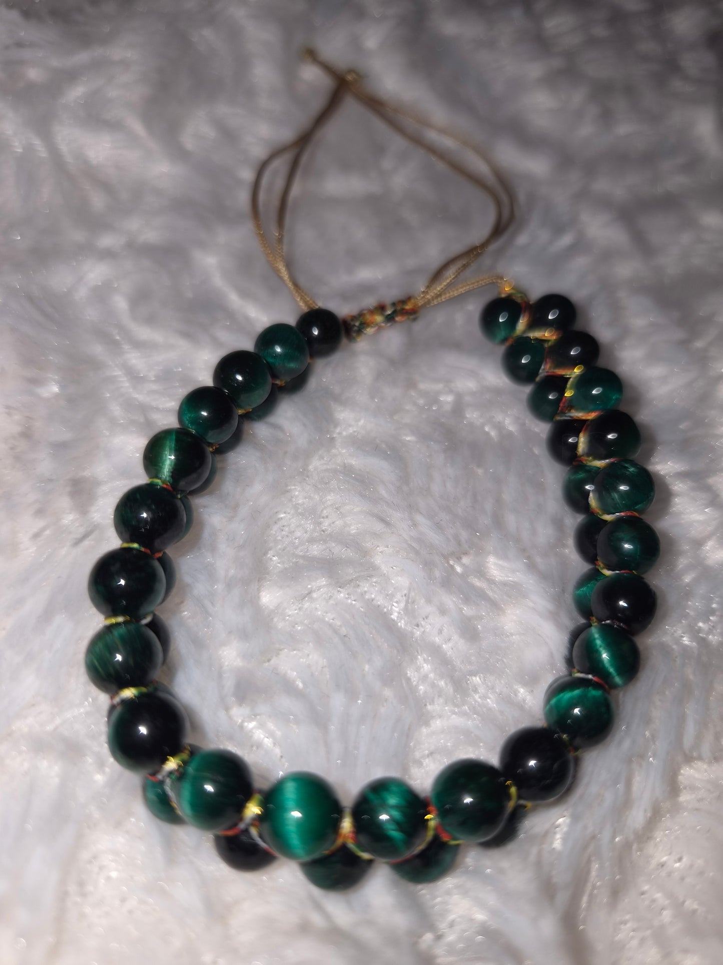Full Green Tiger Eye Double Band Bracelet