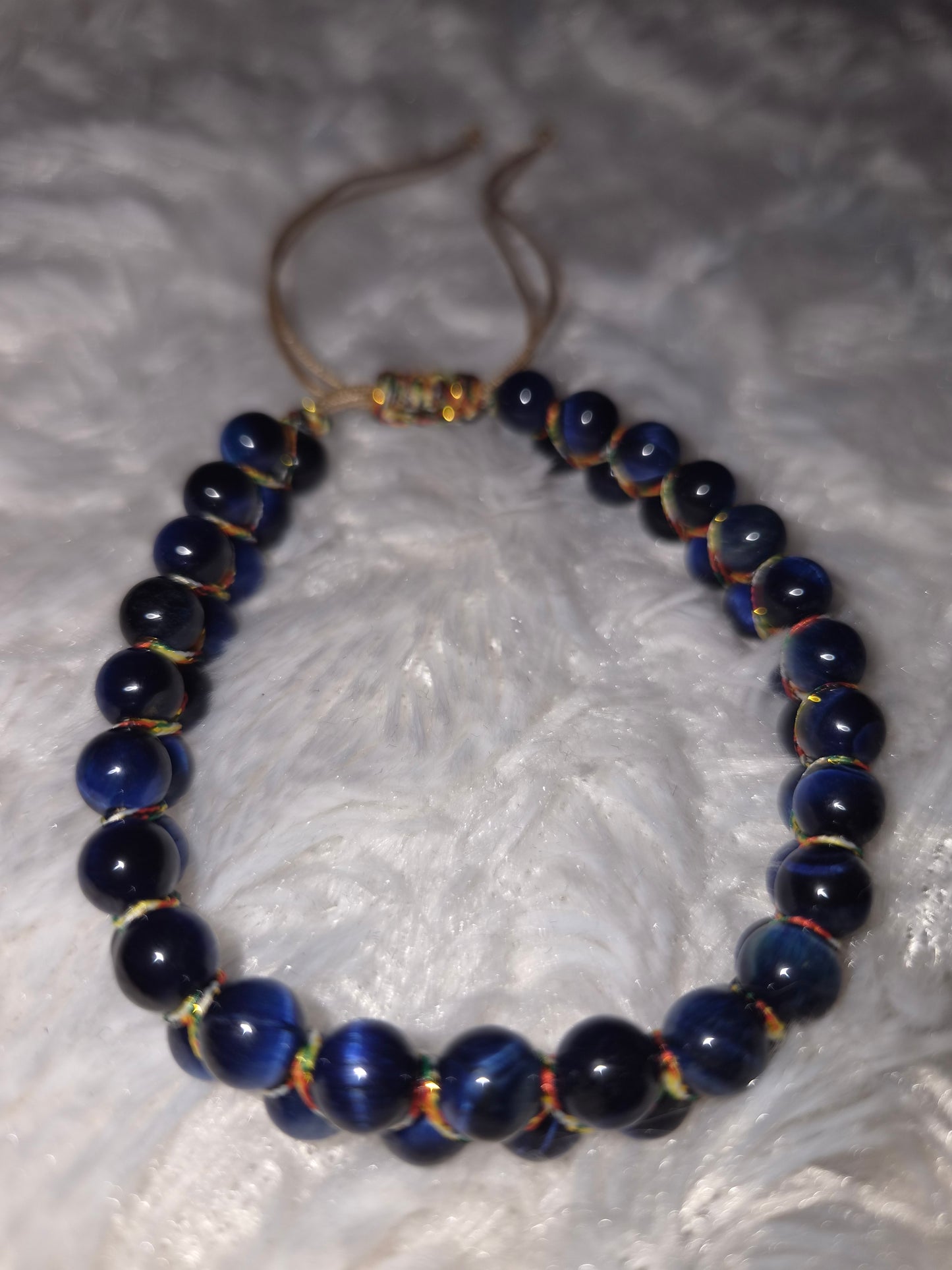 Full Blue Tiger Eye Double Band Bracelet